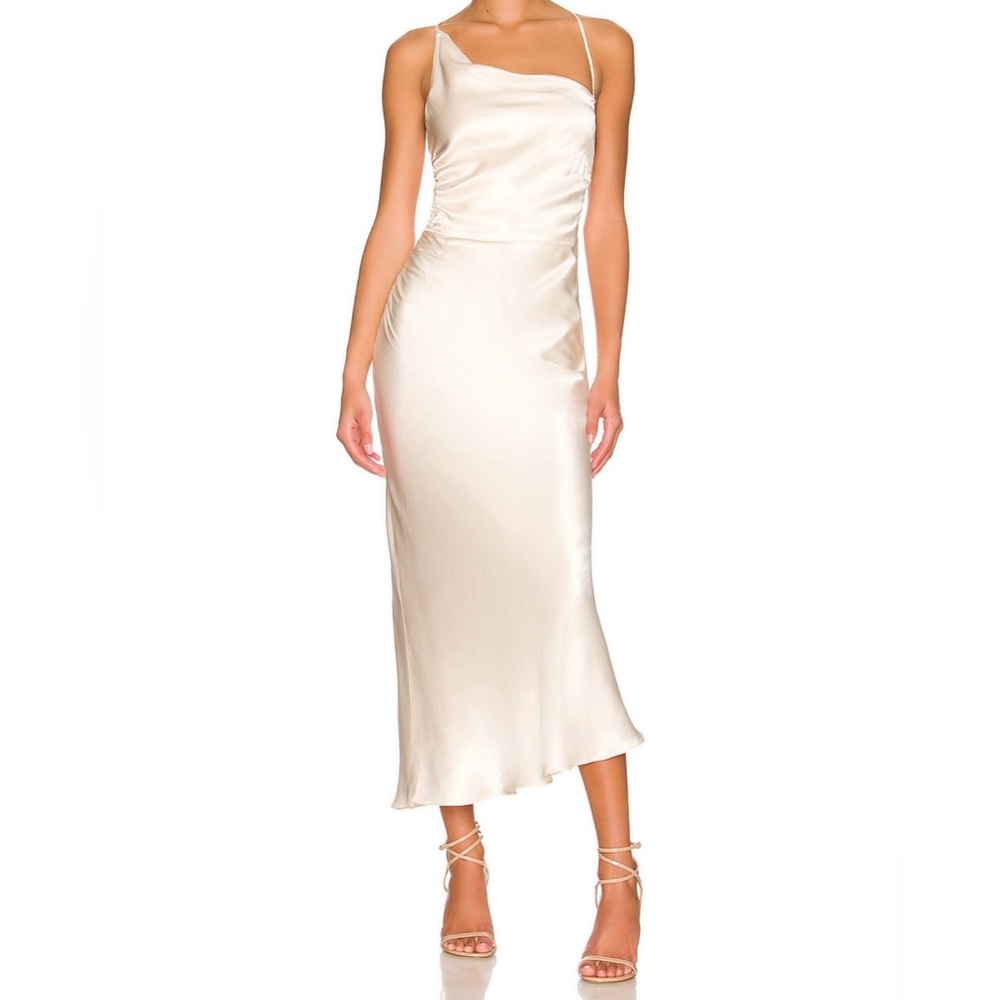 Shona Joy Cream Satin Dress